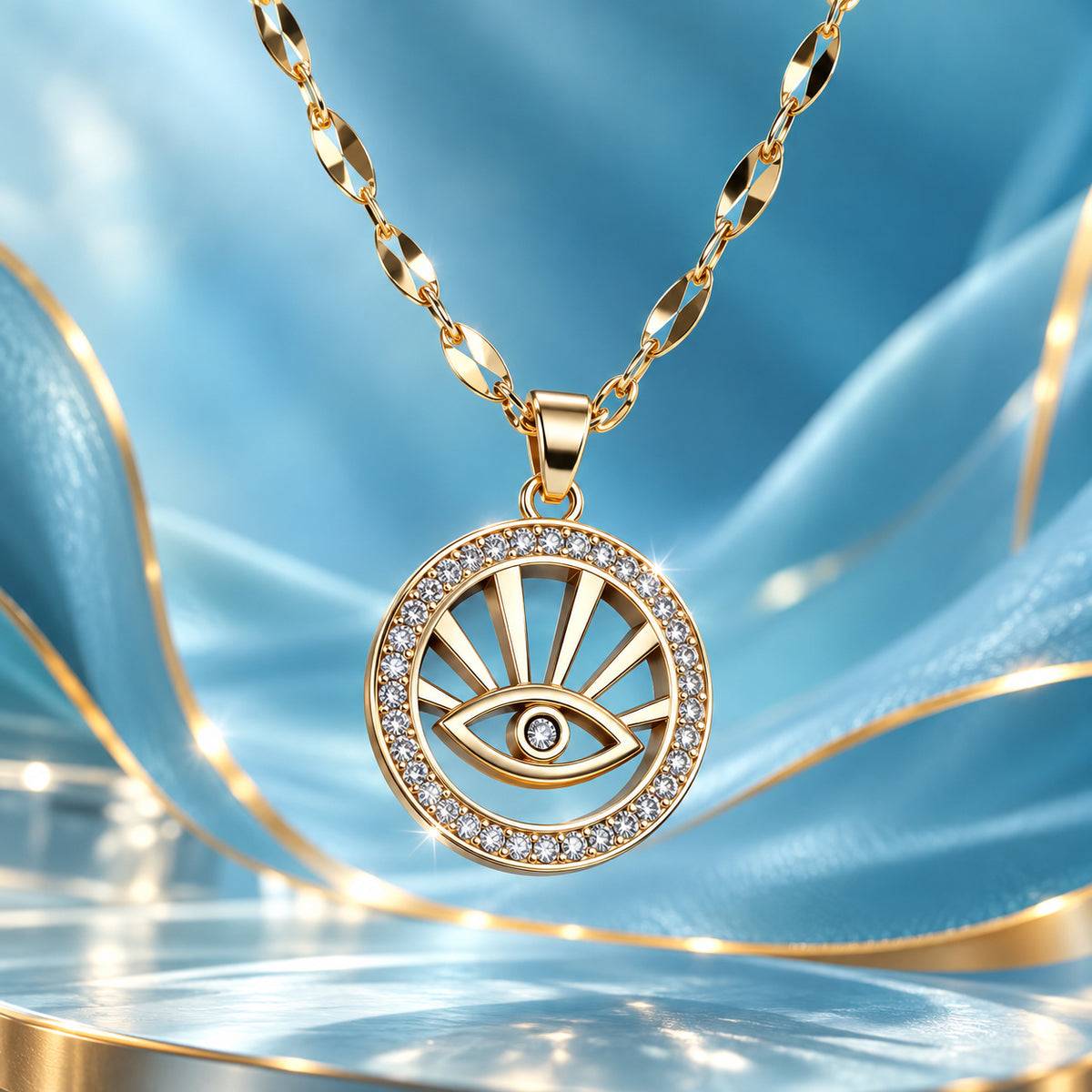 All Seeing Evil Eye Pendant Necklace