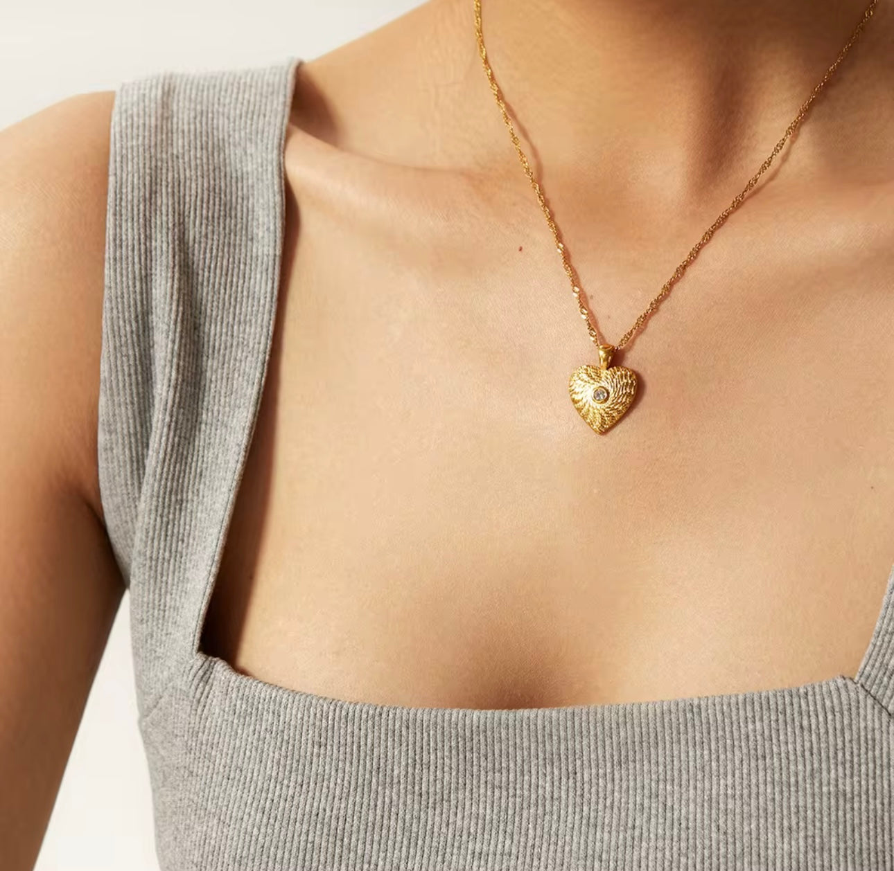 Diamond Heart Love Pendant Necklace