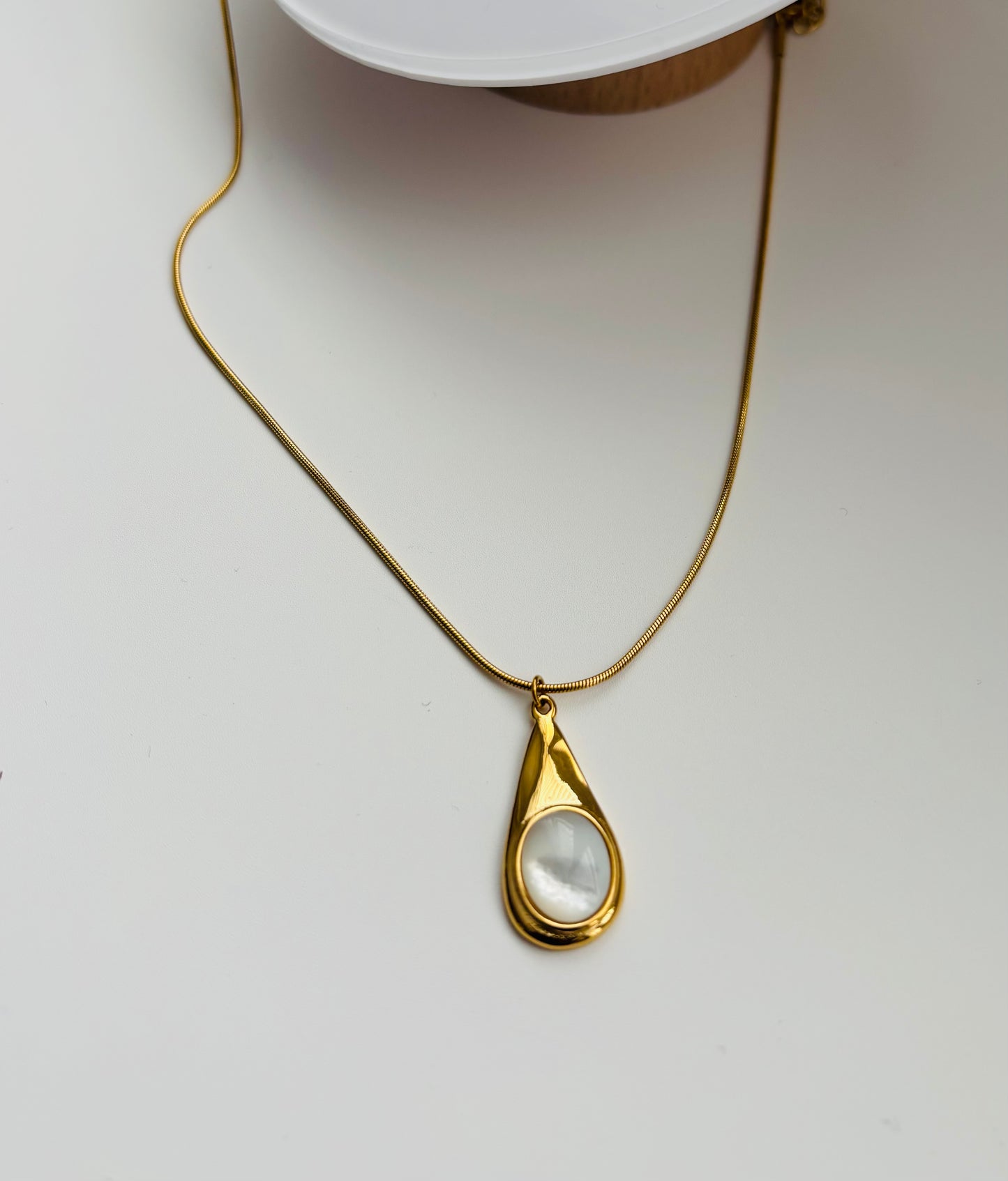 Gold Pear Pendant Necklace