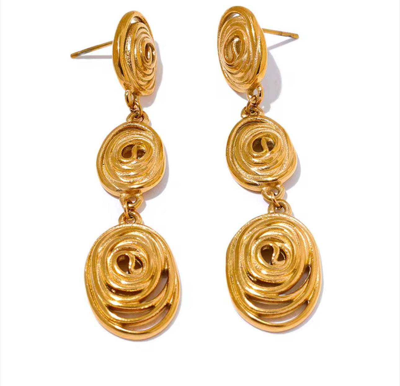 Gold Geometric Drop Earrings