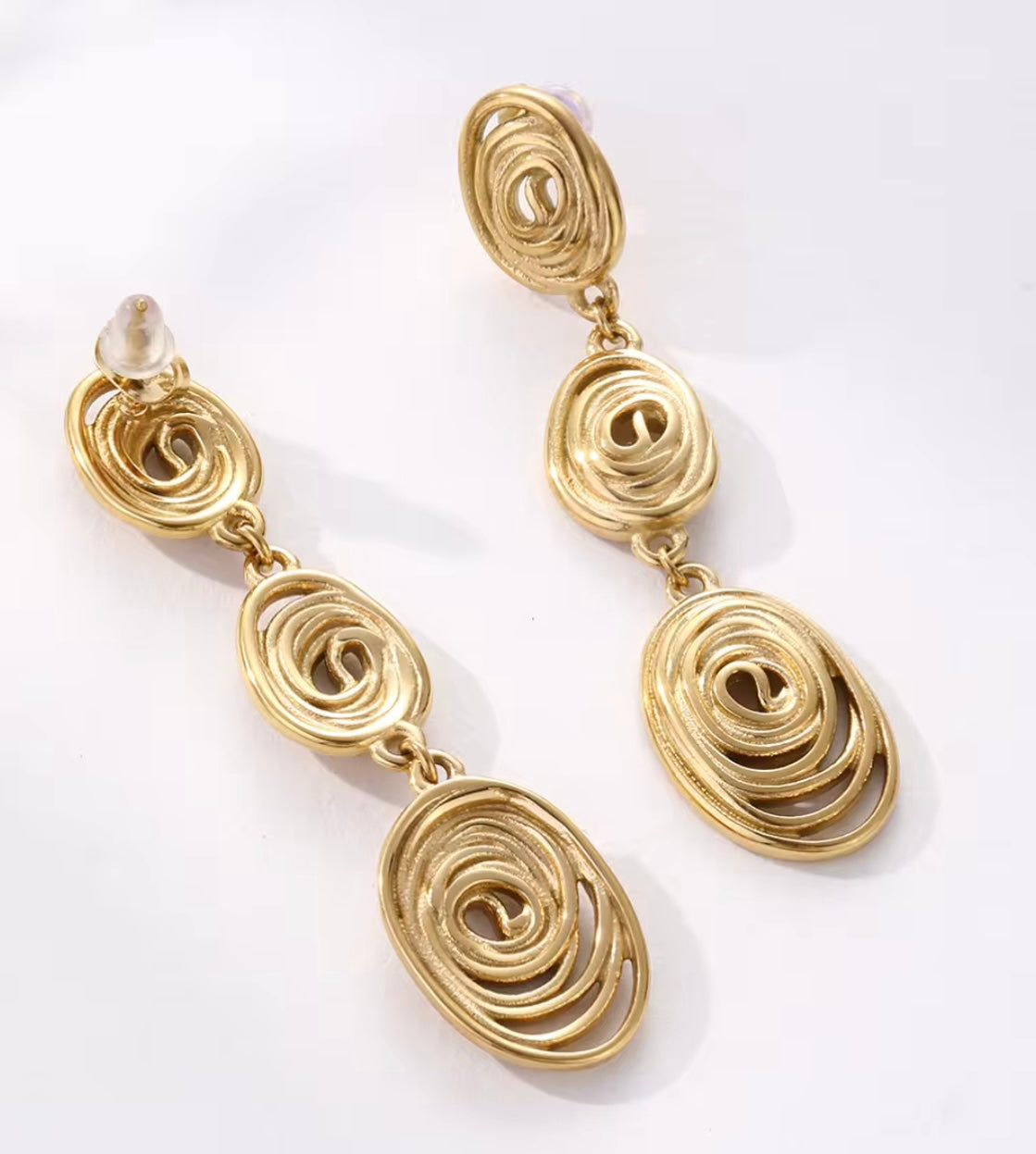 Gold Geometric Drop Earrings