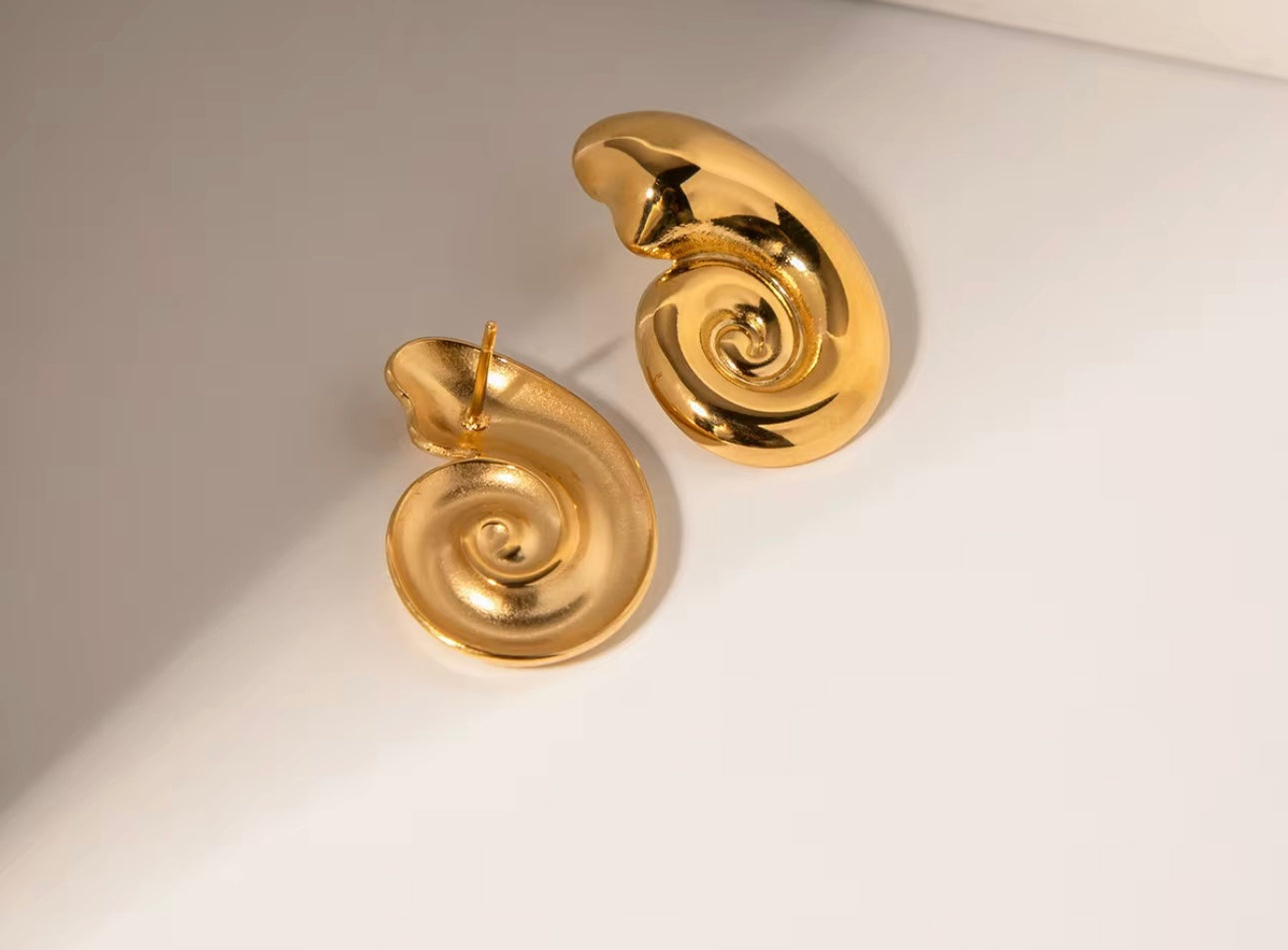 Infinity Spiral Gold Hoop Earrings