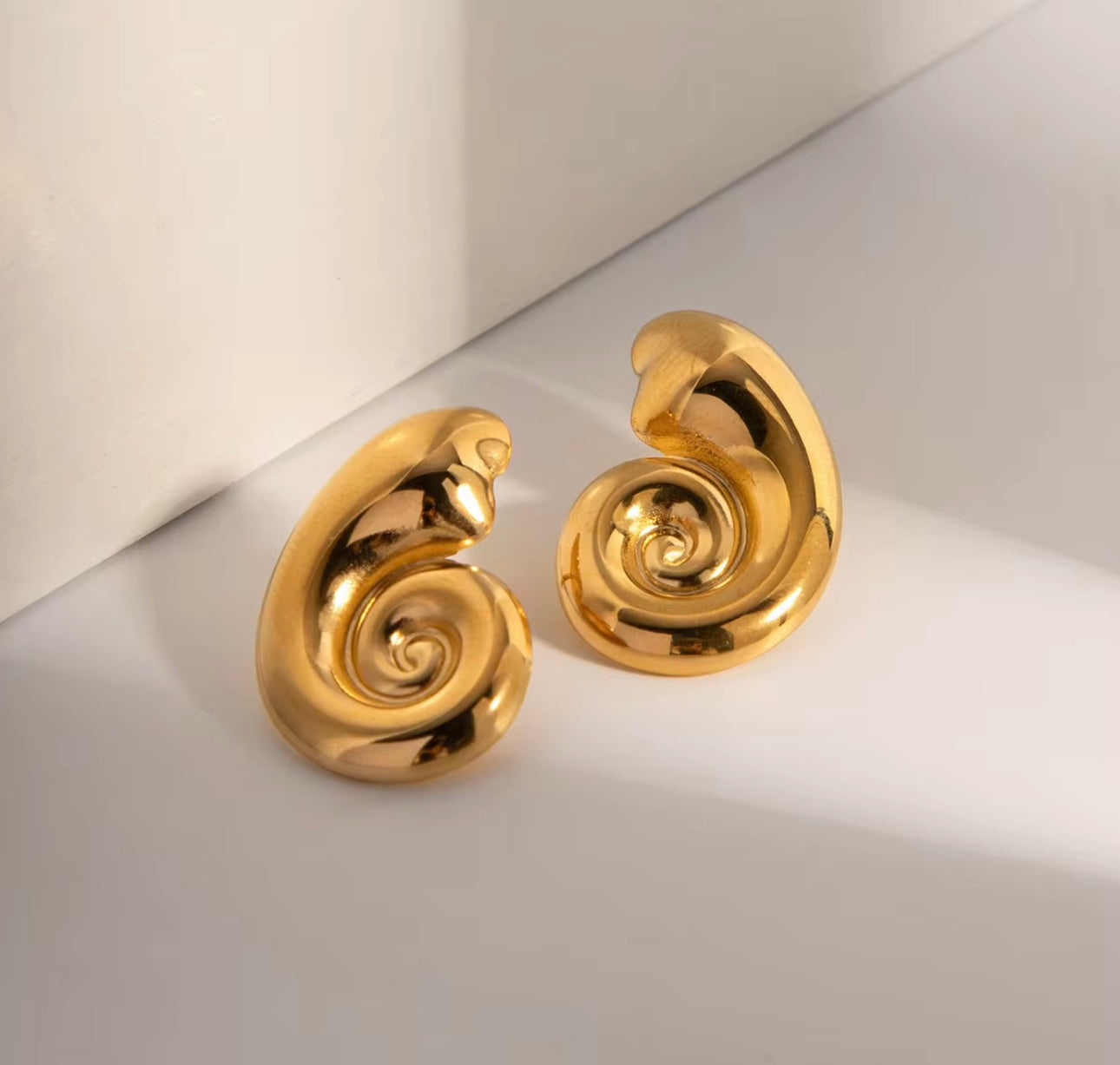 Infinity Spiral Gold Hoop Earrings