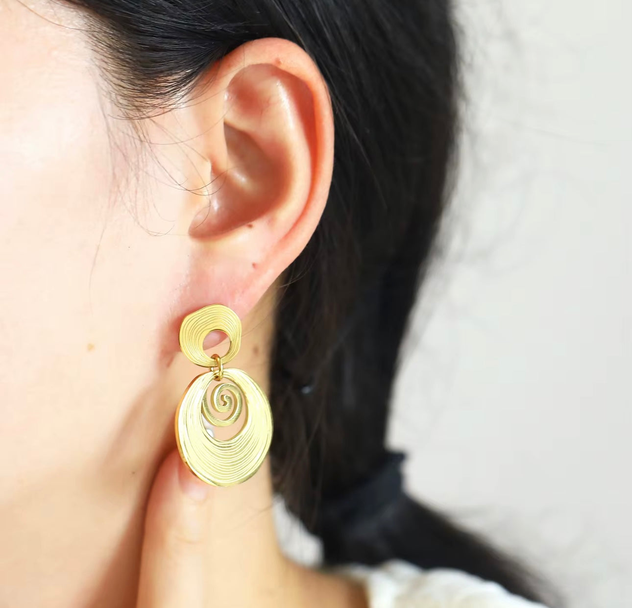 Greek Spiral Statement Earrings