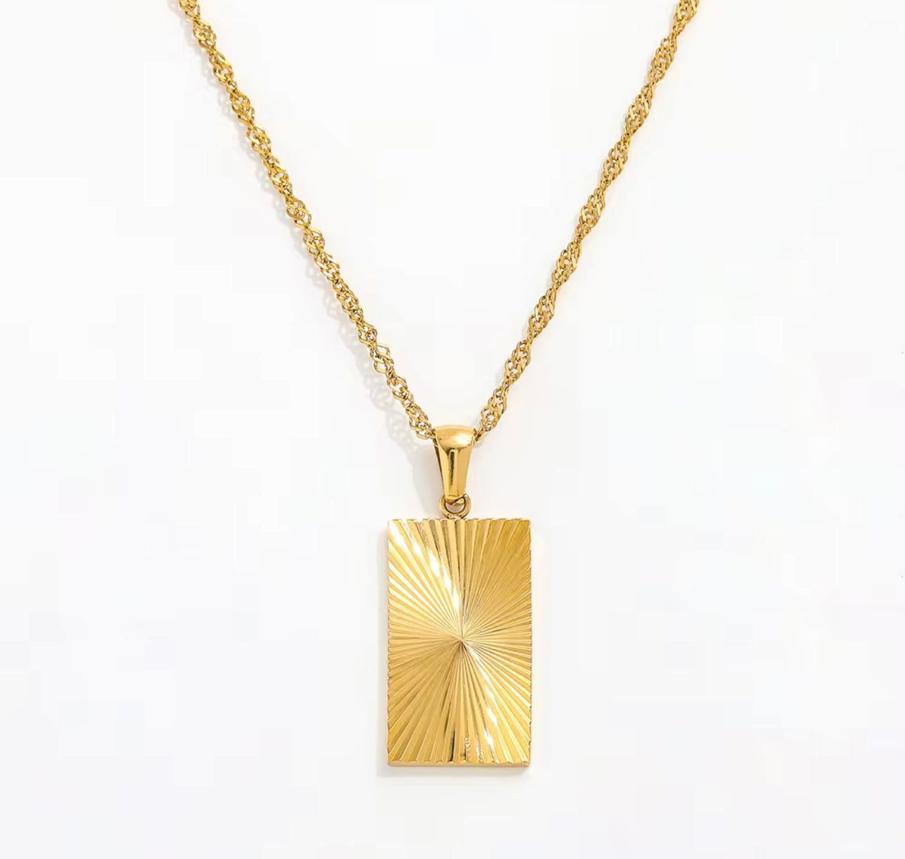 Sunrise Rectangular Pendant Necklace