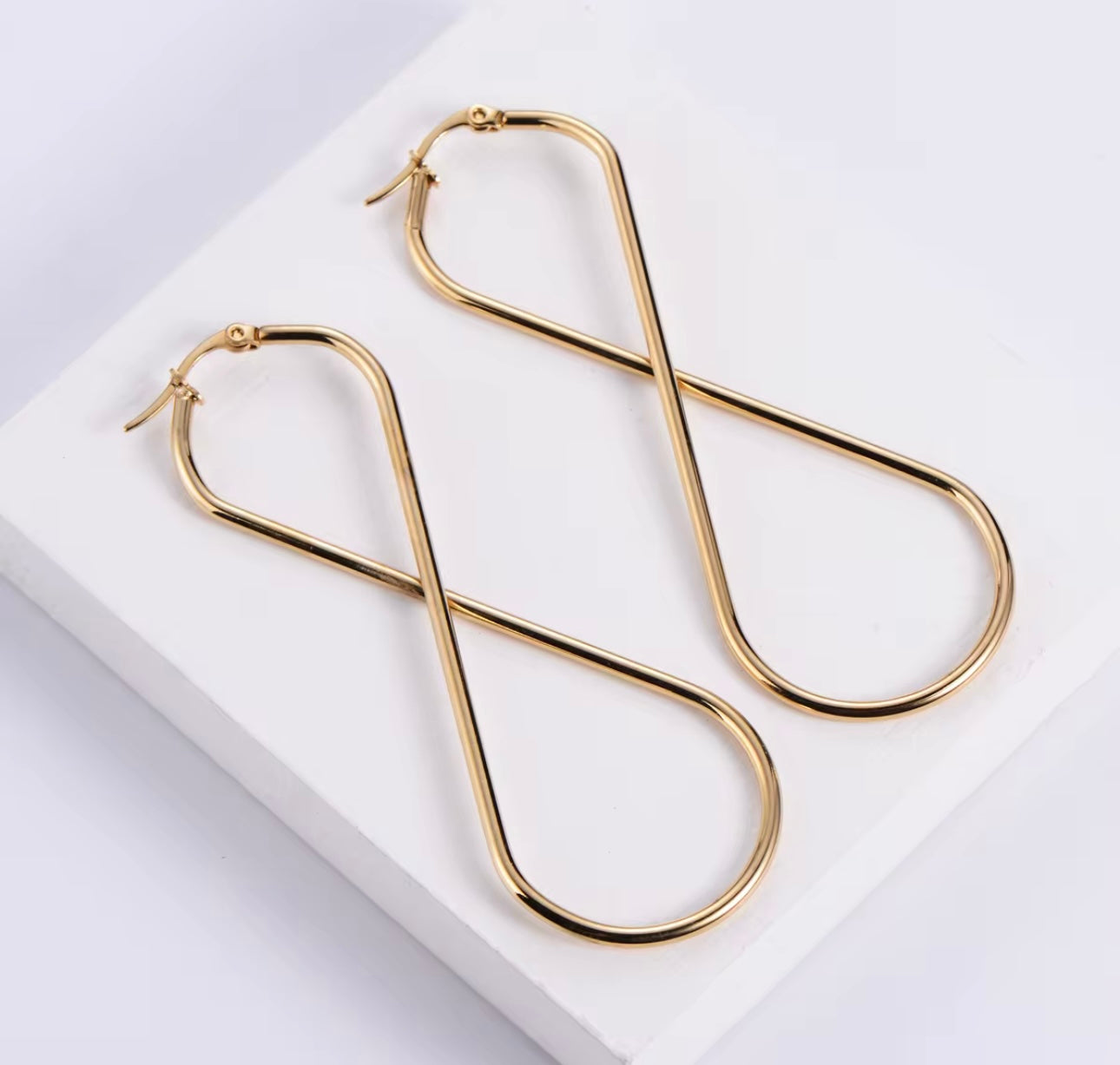 Gold Infinity Statement Hoop Earrings