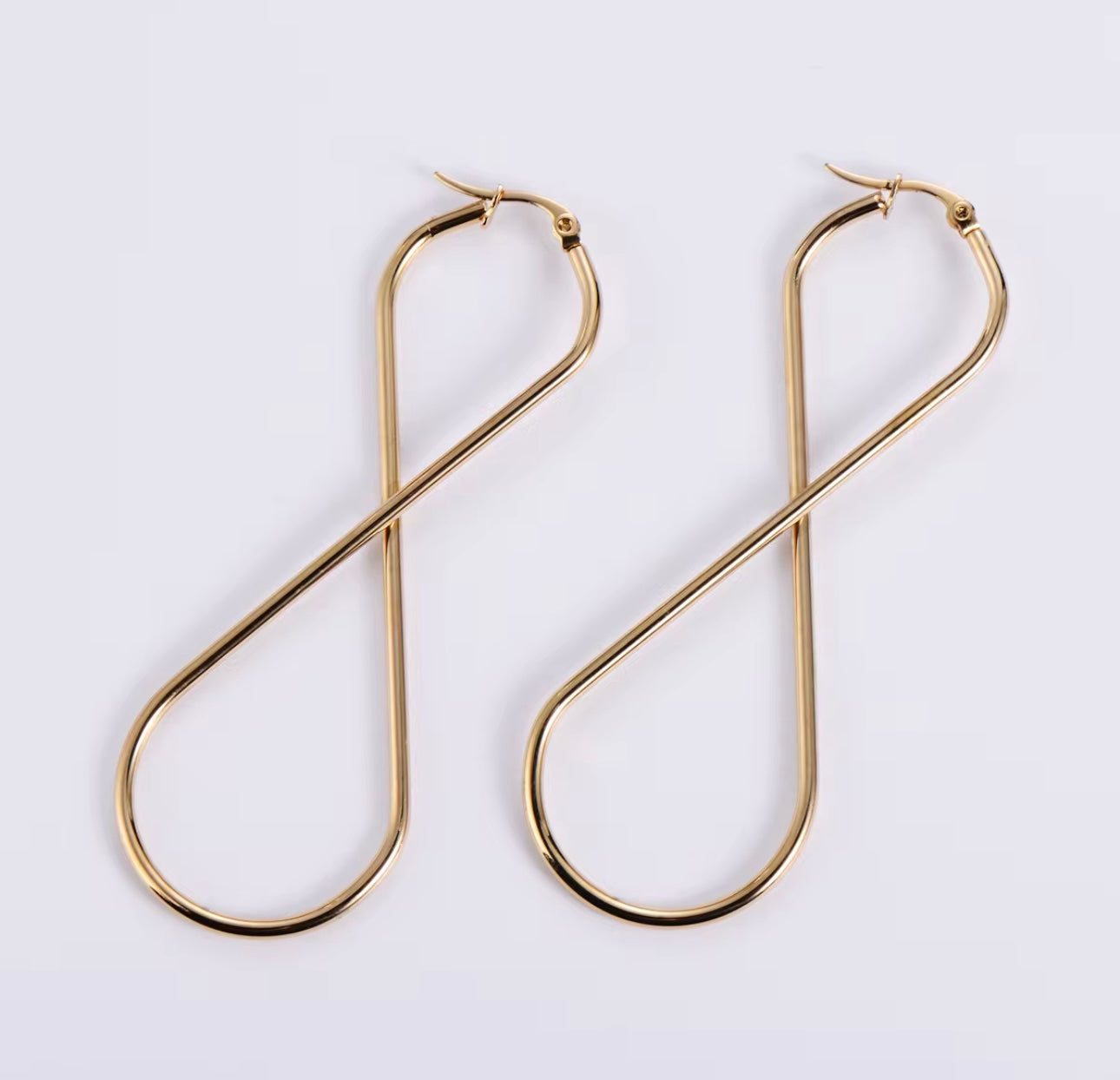Gold Infinity Statement Hoop Earrings