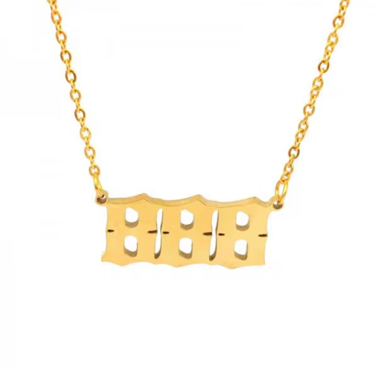 Angel Lucky Number Gold Pendant Necklace