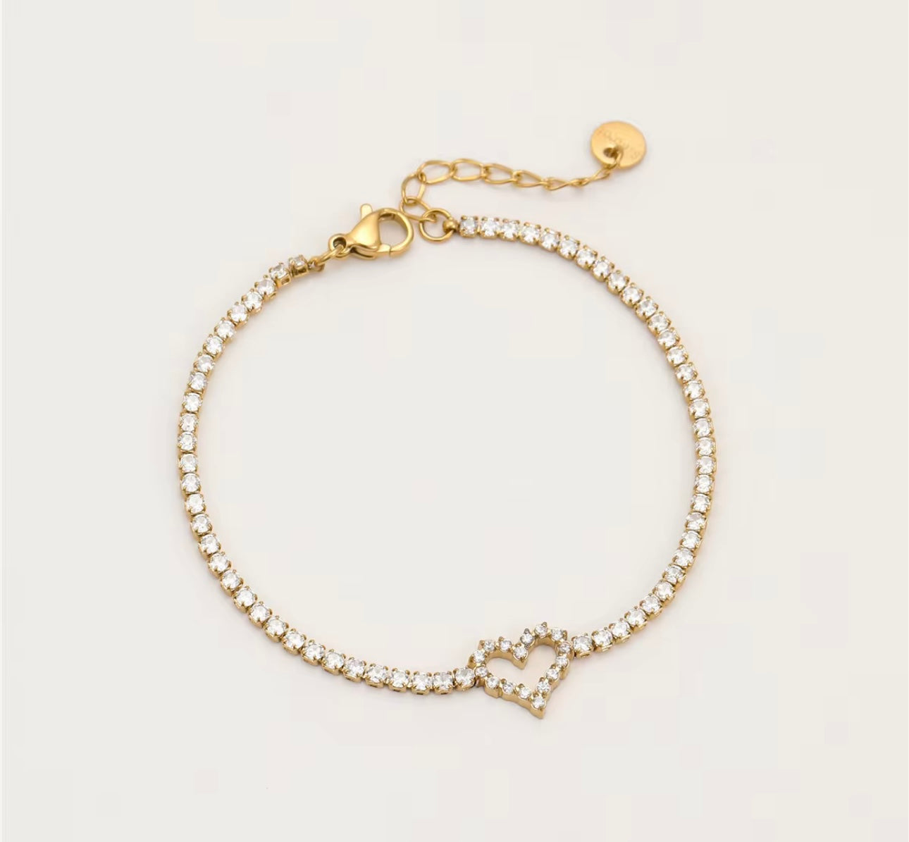 BELLA CRYSTAL HEART TENNIS BRACELET