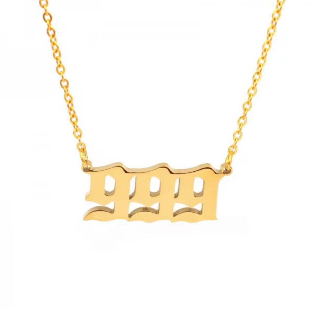 Angel Lucky Number Gold Pendant Necklace