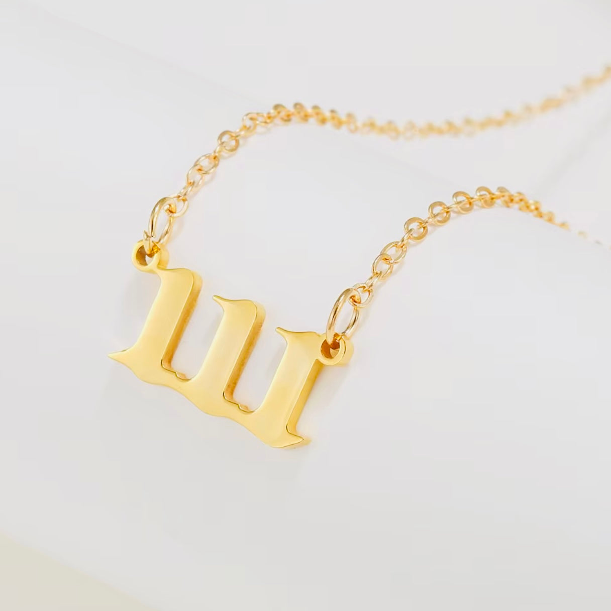 Angel Lucky Number Gold Pendant Necklace