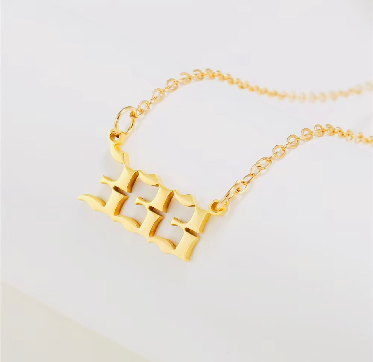 Angel Lucky Number Gold Pendant Necklace
