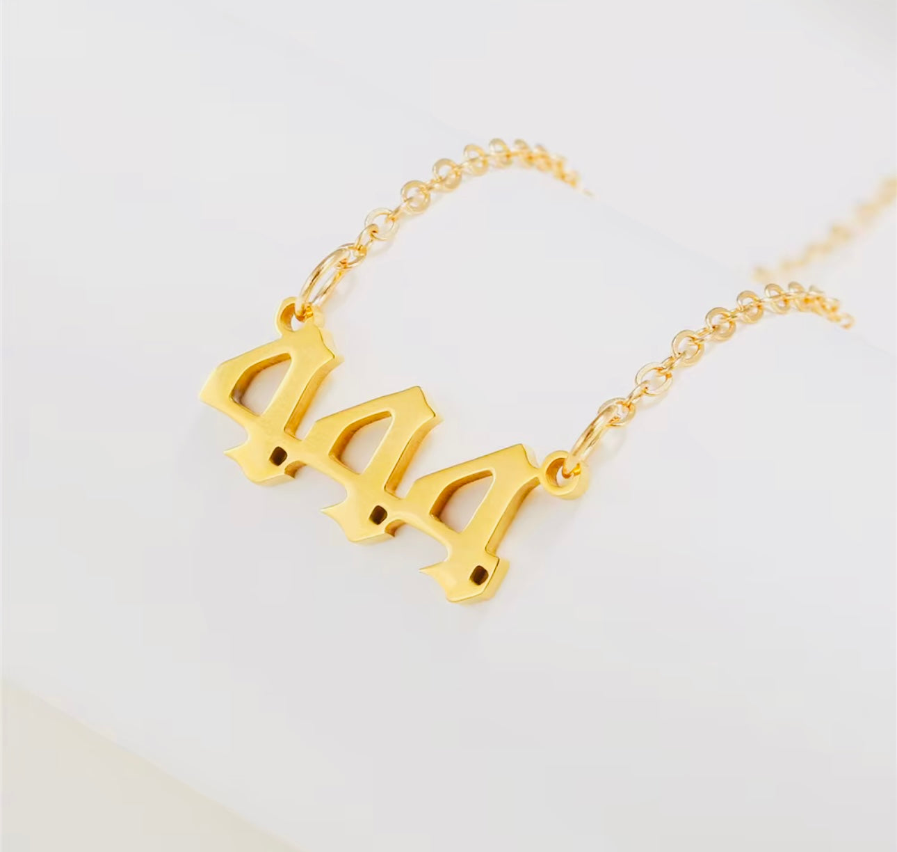 Angel Lucky Number Gold Pendant Necklace