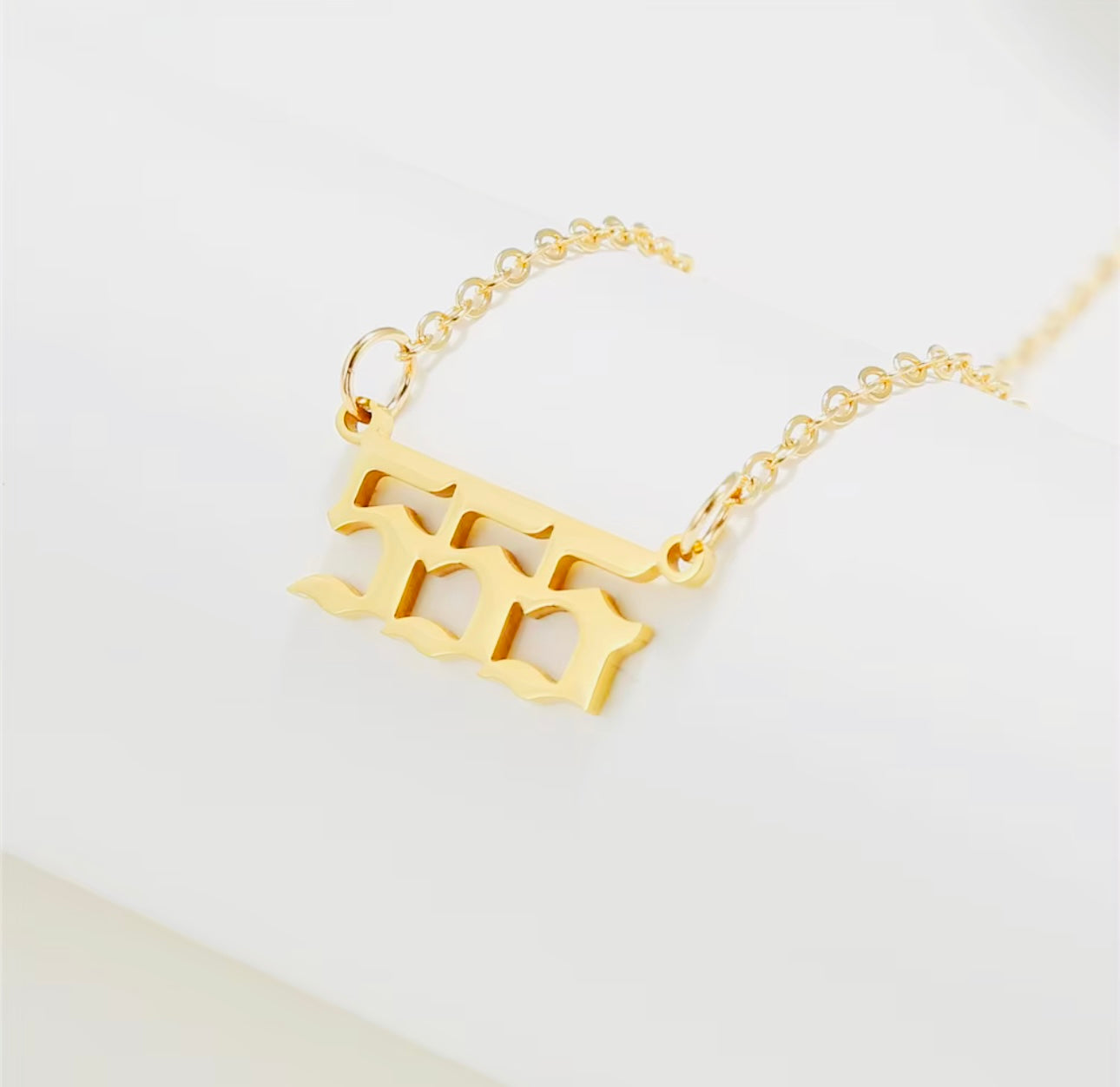 Angel Lucky Number Gold Pendant Necklace