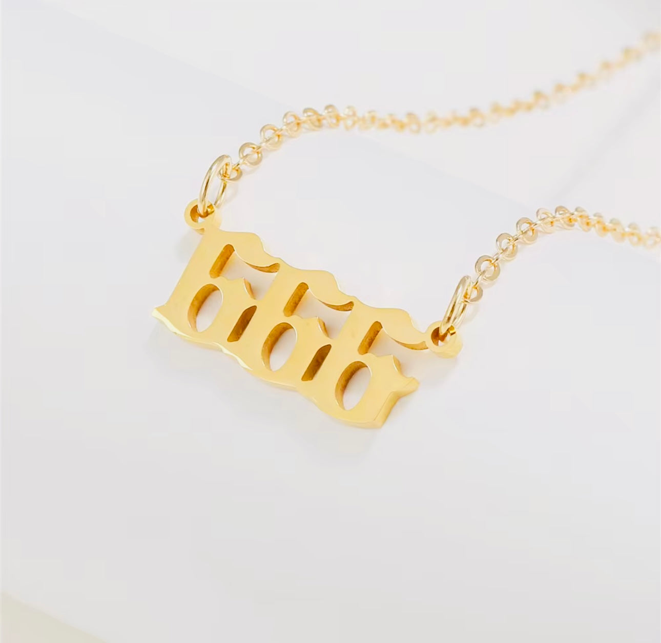 Angel Lucky Number Gold Pendant Necklace
