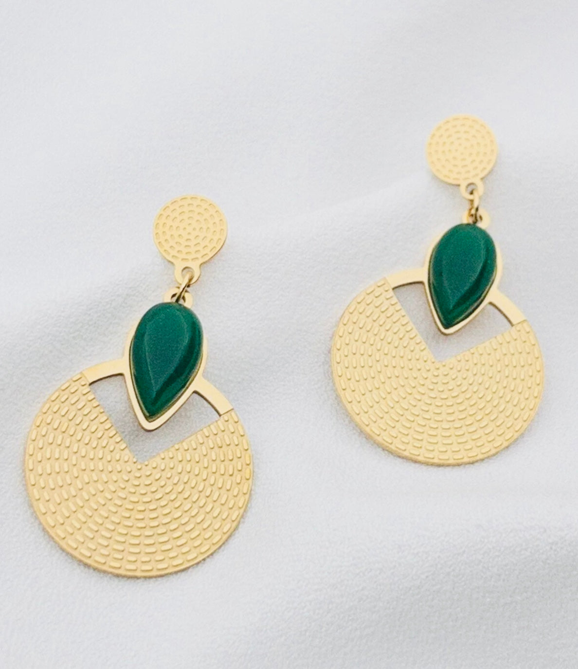 Nubia Green Aventurine Drop Earrings