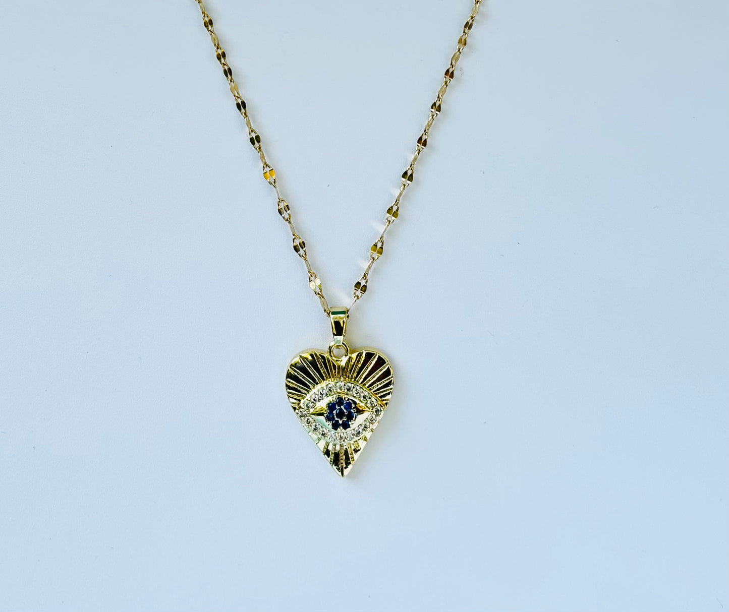 Love Heart Evil Eye Pendant Necklace