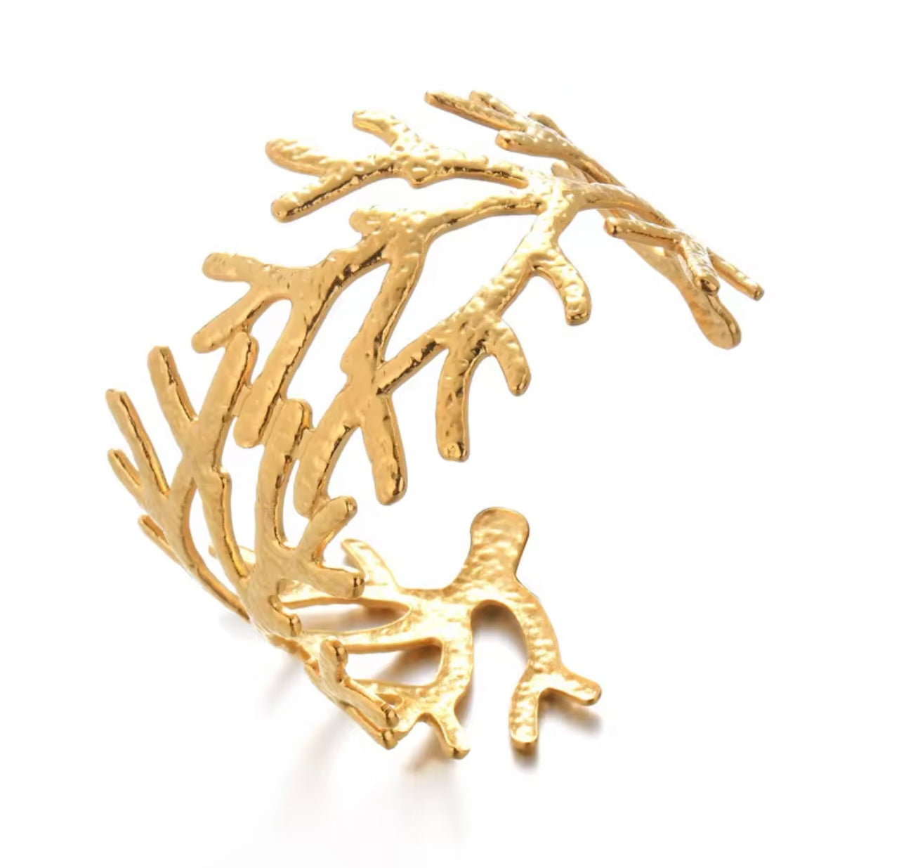 Exquisite Statement "Coral Reef" Cuff Bracelet in Gold