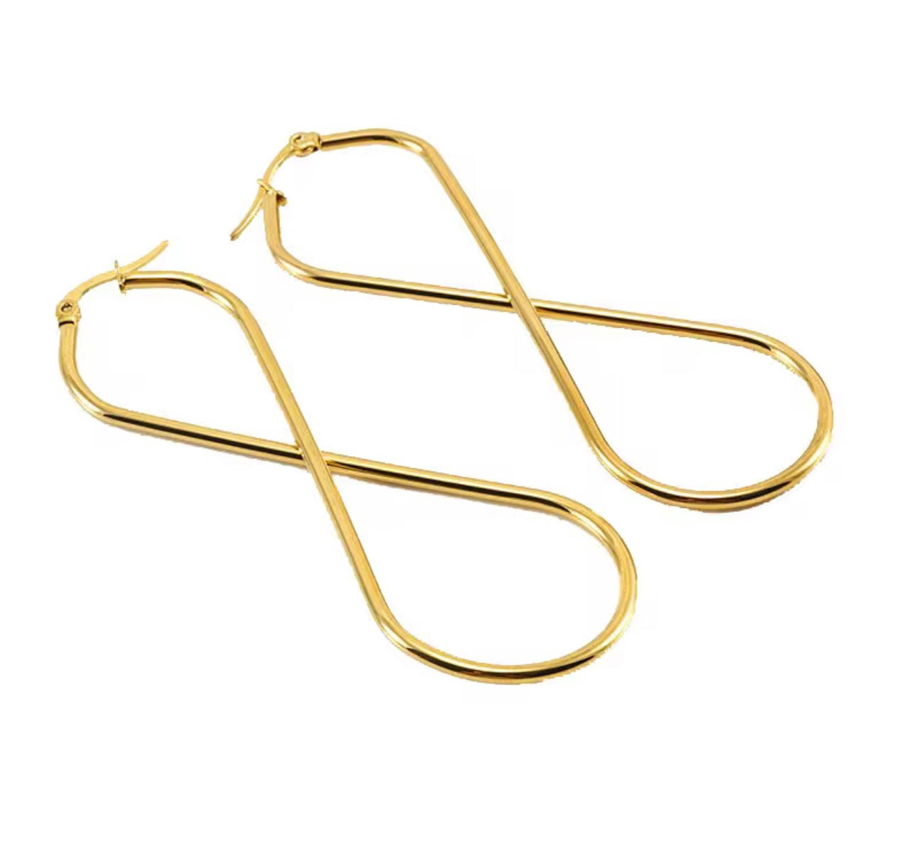 Gold Infinity Statement Hoop Earrings