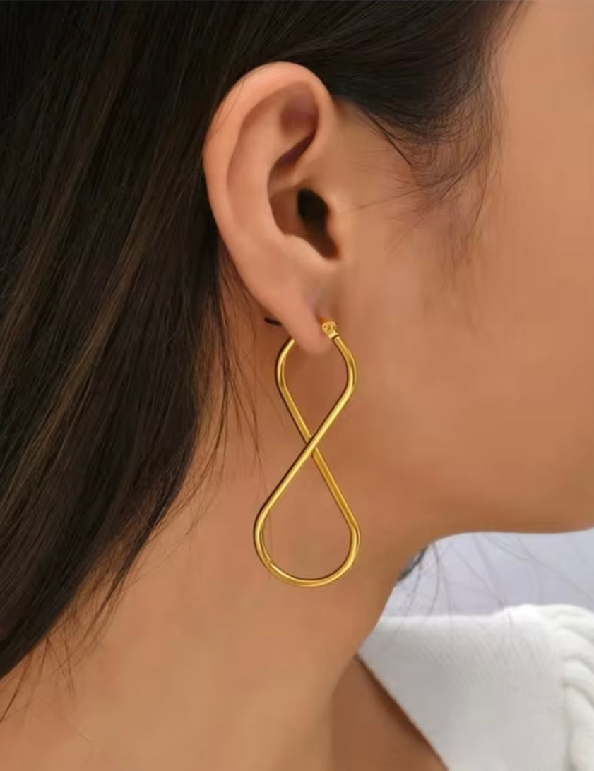 Gold Infinity Statement Hoop Earrings