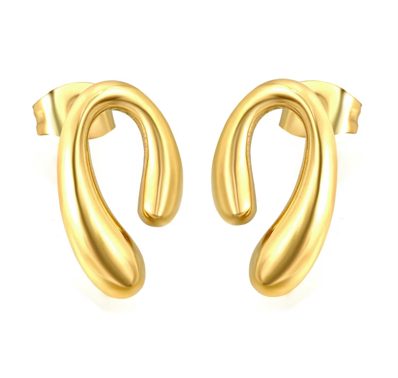 Asymmetrical Loop 18K Gold-Plated Earrings