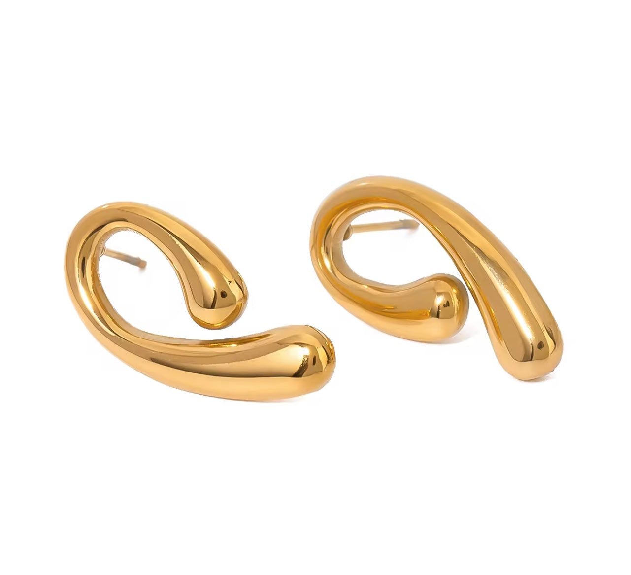 Asymmetrical Loop 18K Gold-Plated Earrings