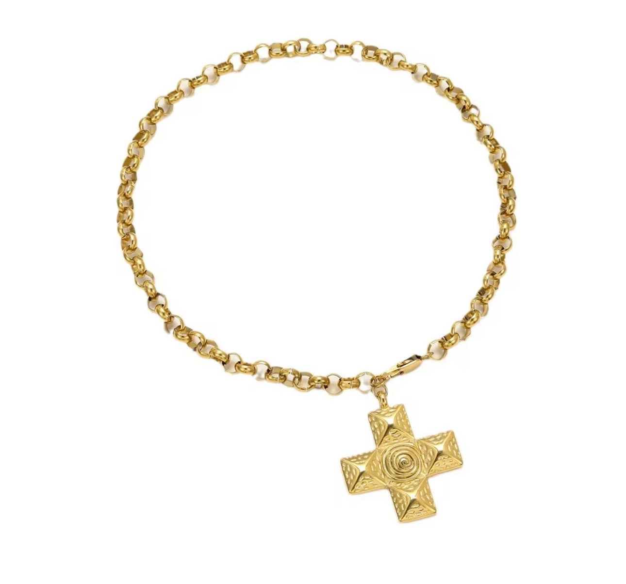 Genesis Statement Cross Charm Pendant