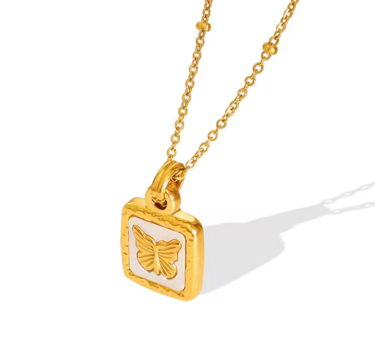 Hope Butterfly Gold Pendant Necklace
