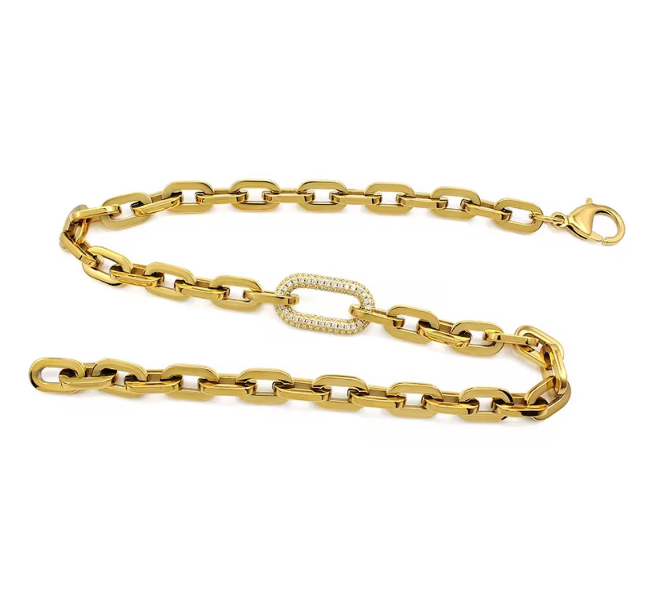 Alexa Link Gold Statement Necklace