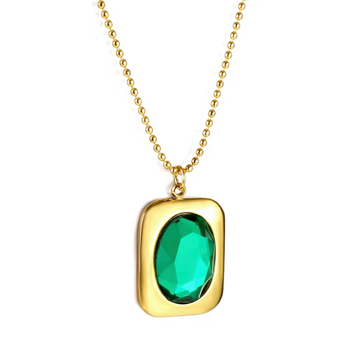 Lush Emerald Pendant Necklace
