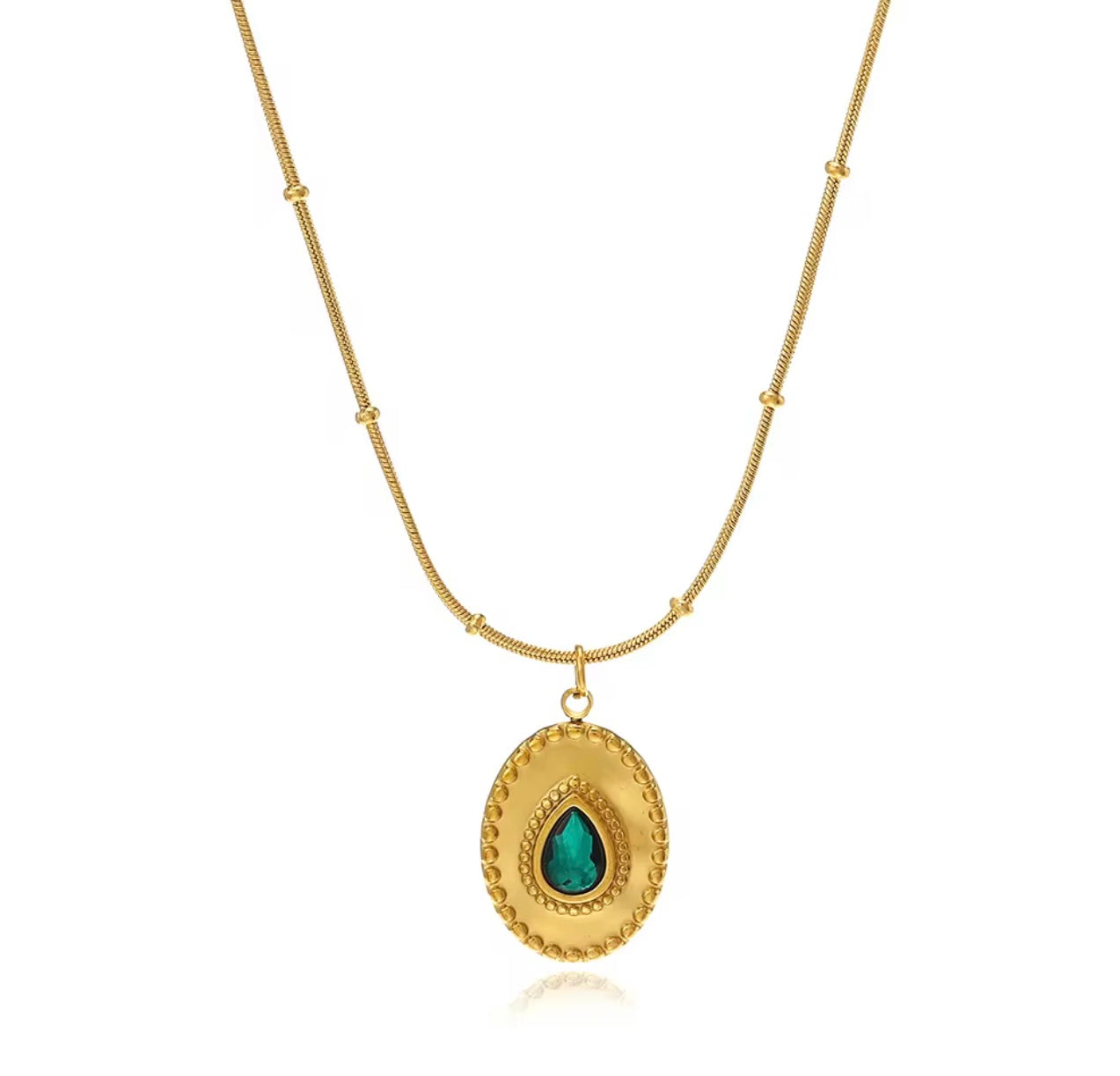 Green Onyx Pendant Necklace