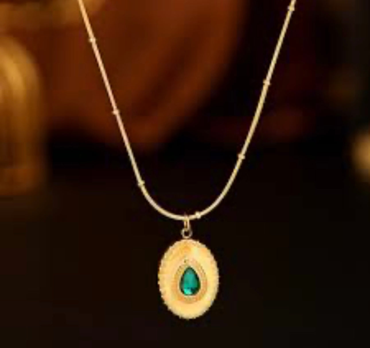Green Onyx Pendant Necklace