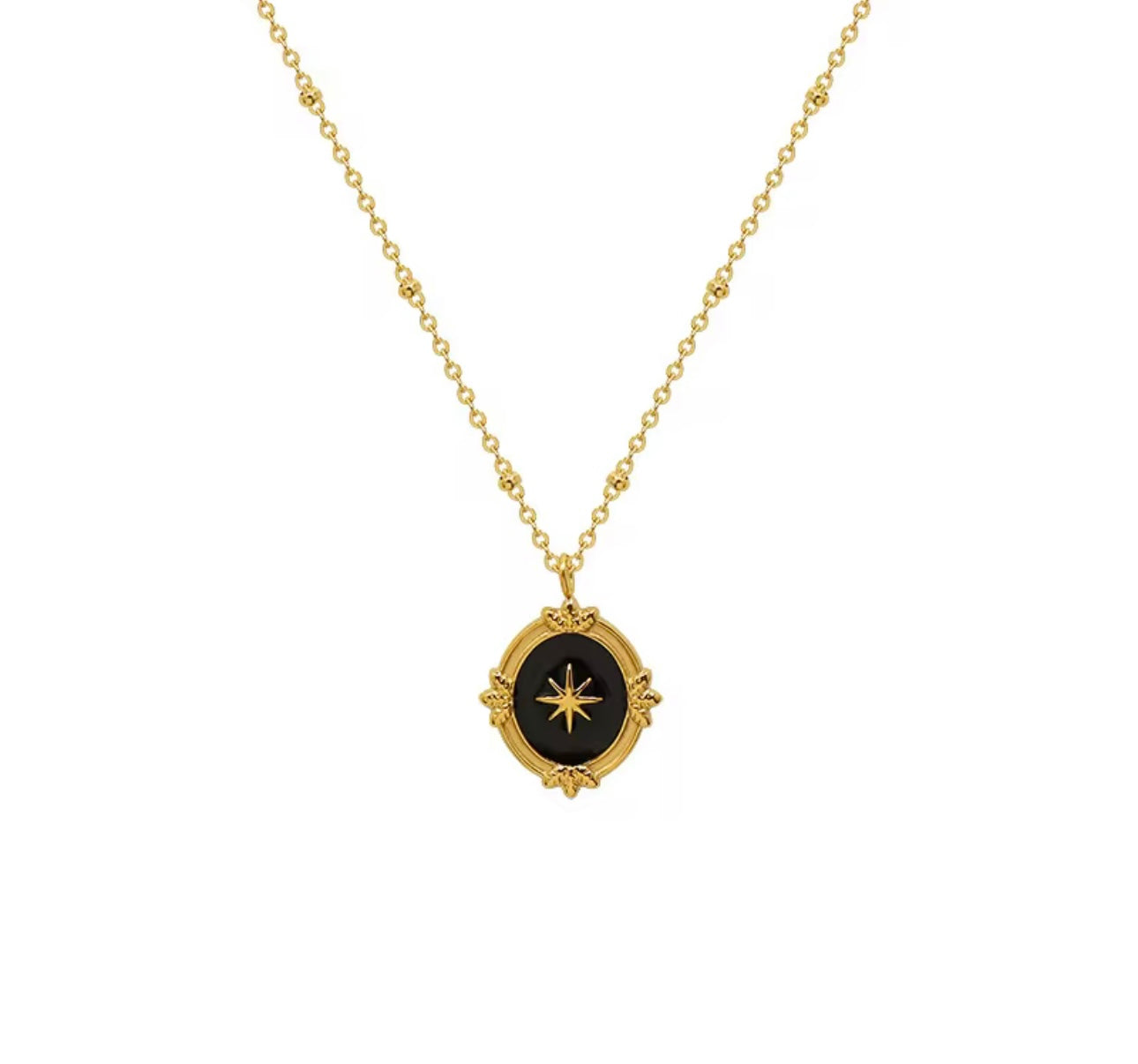 Black Gold North Star Pendant Necklace