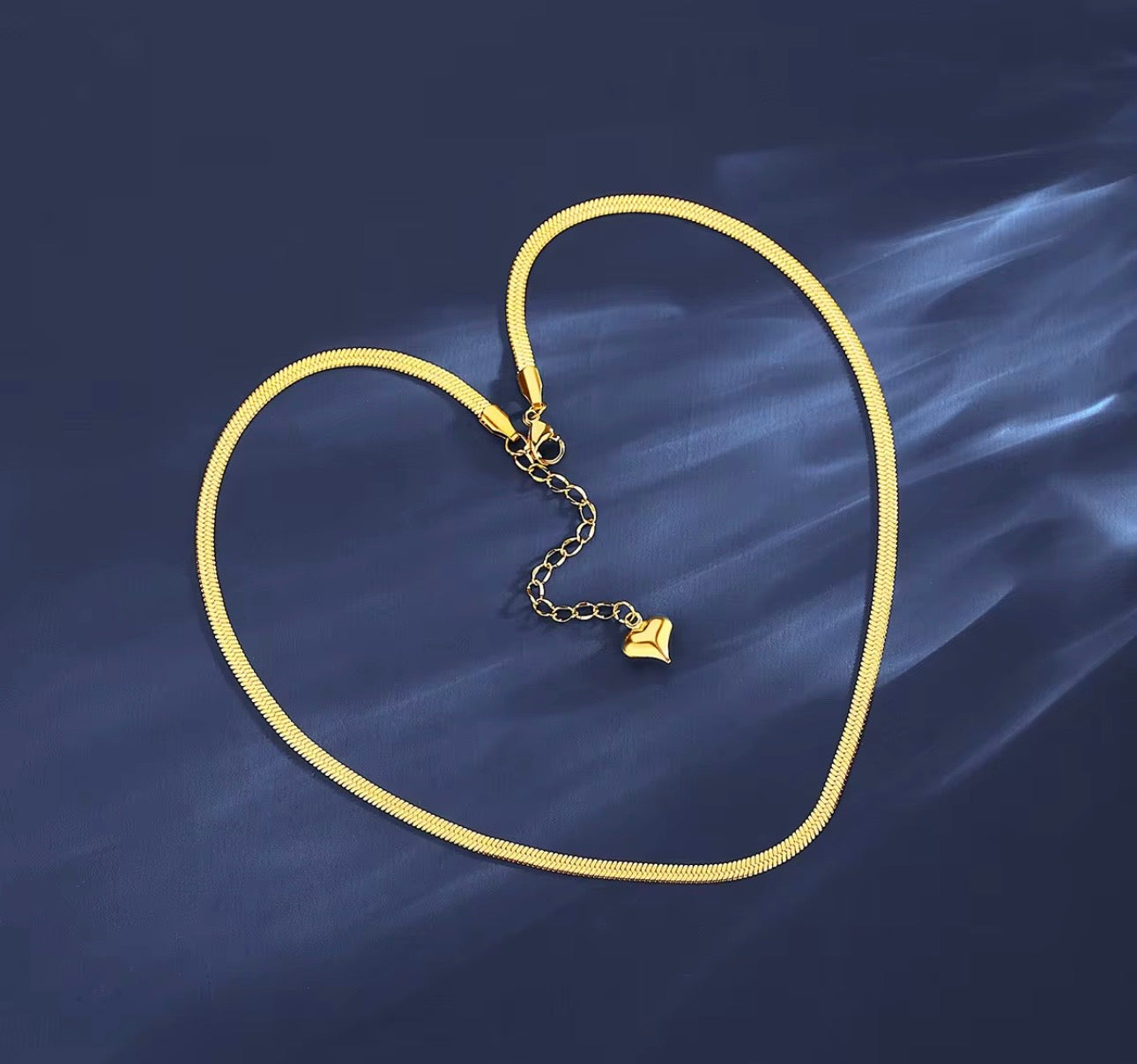 Heart Charm Gold Chain Anklet