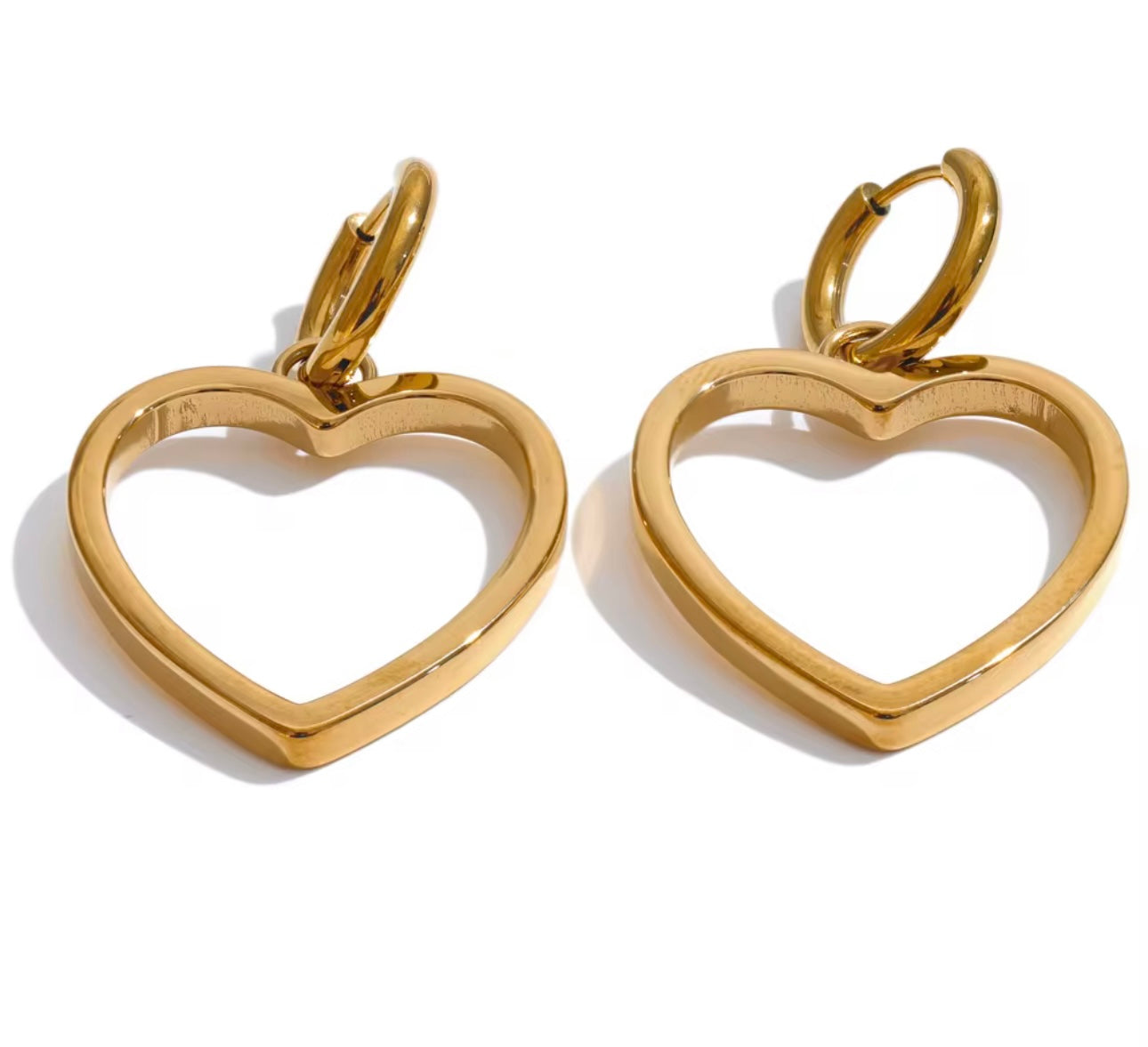 Luxe Love Gold Heart Hoop Earrings