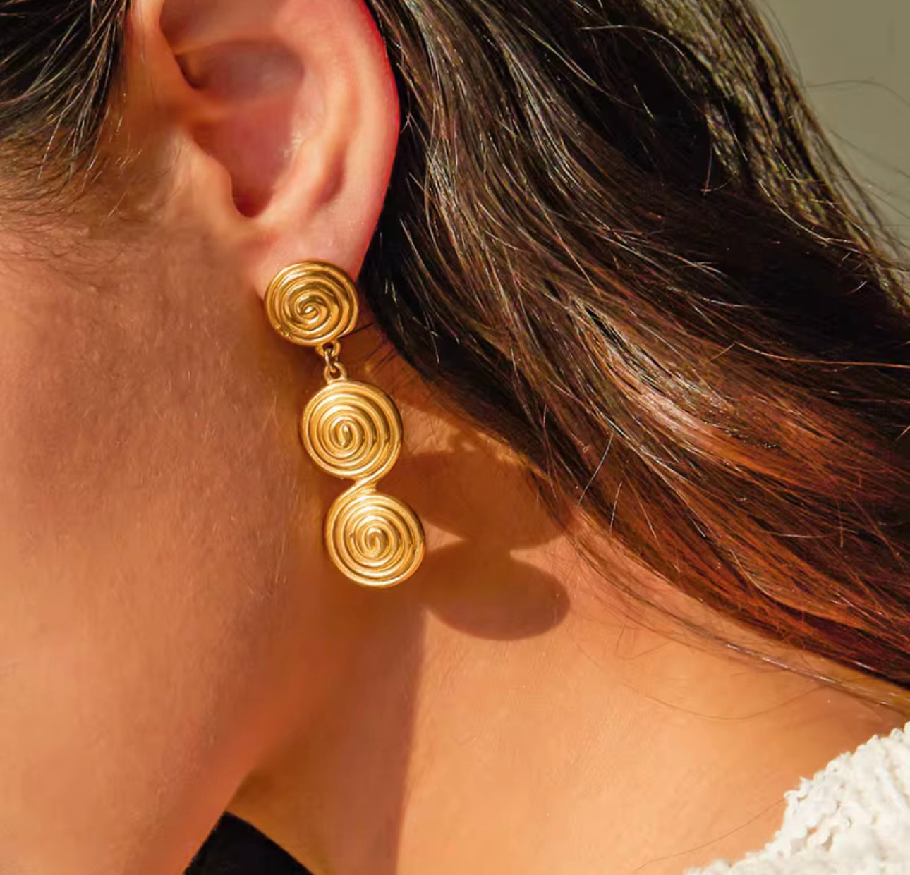 Spiral Statement Drop Earrings