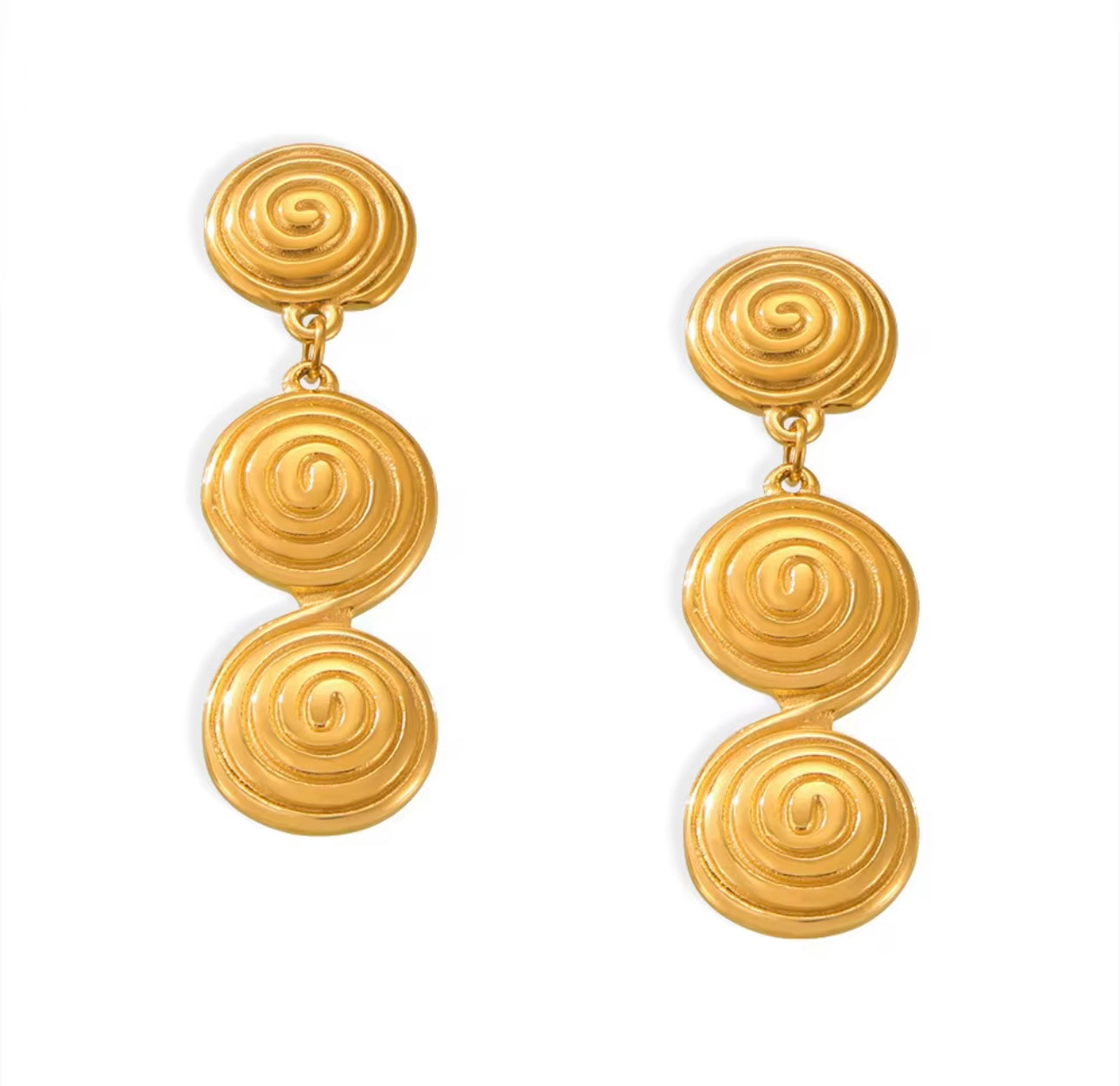 Spiral Statement Drop Earrings