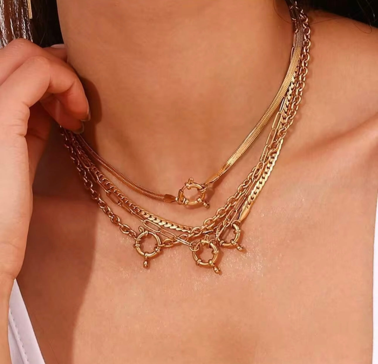 Gold Chain Necklace For Charms