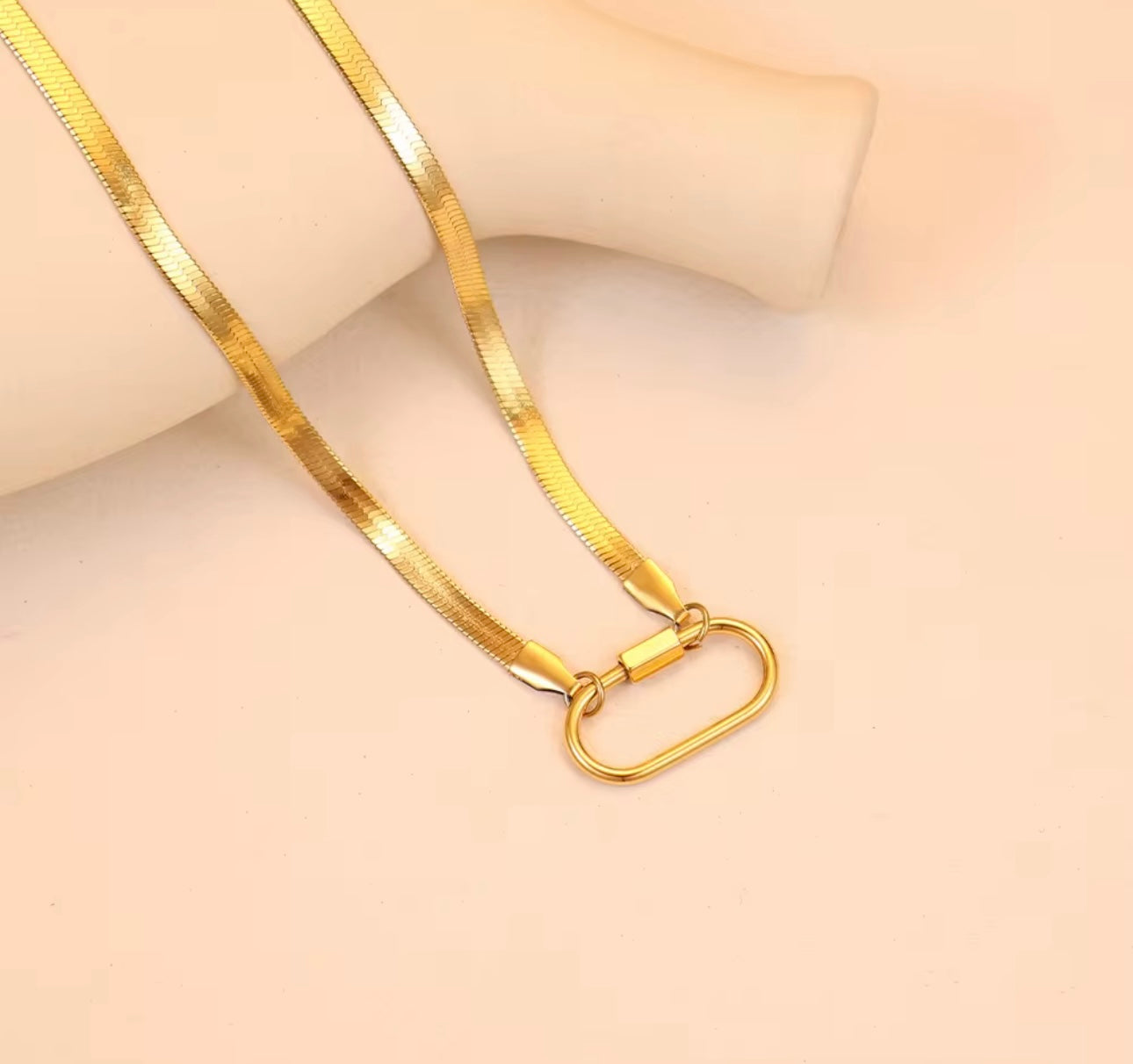 Vintage Flat Gold Chain Necklace