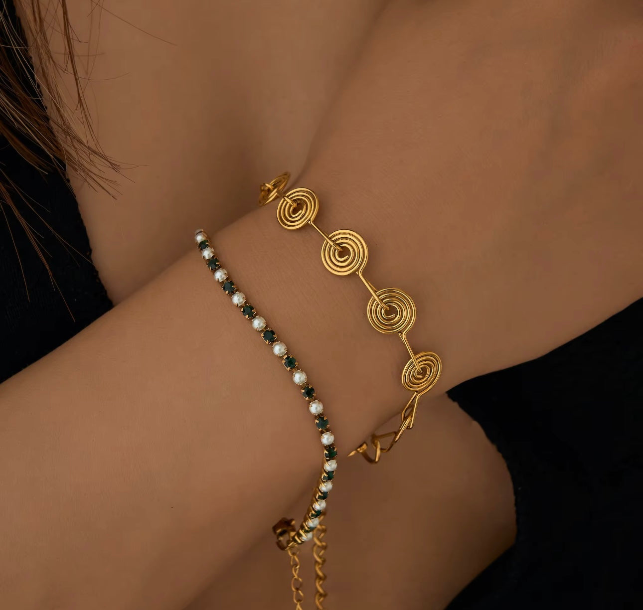 Amara Gold Spiral Bracelet