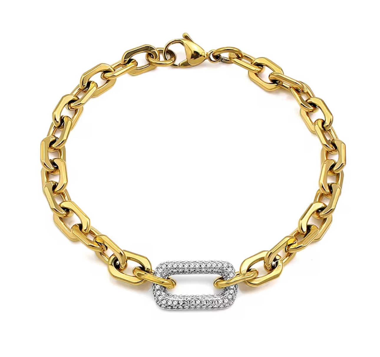Alexa Link Gold Statement Bracelet