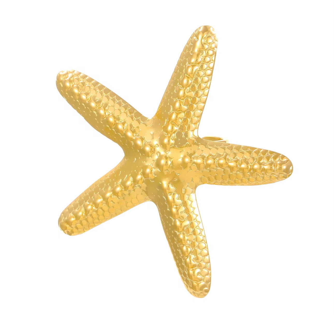 Glow Starfish Gold Statement Adjustable Ring
