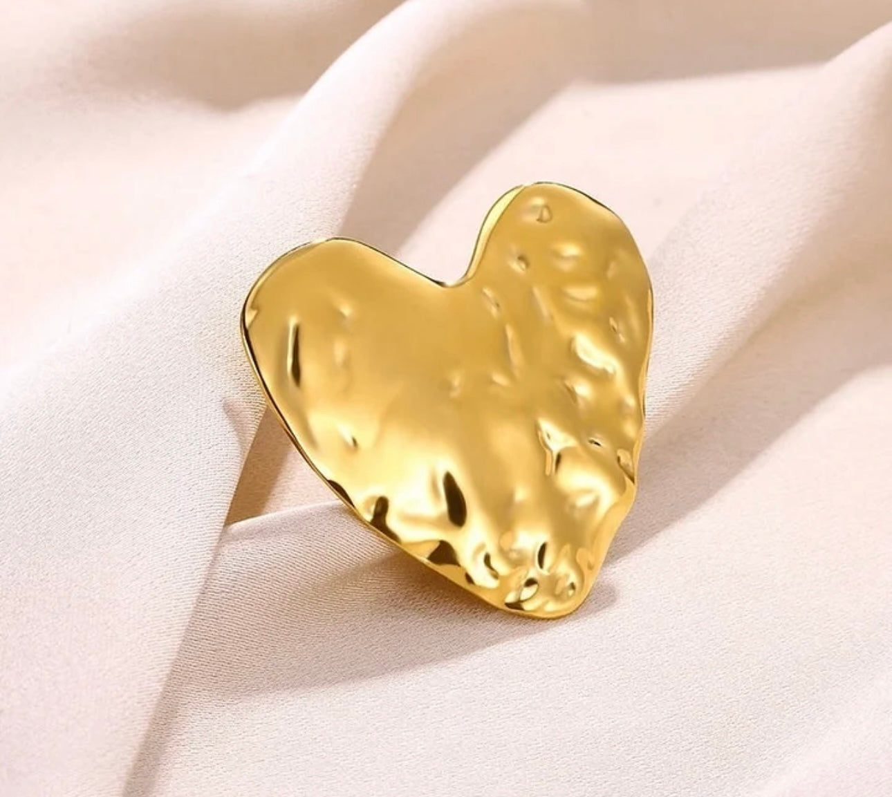 Heart Shaped Geometric Bold Statement Ring