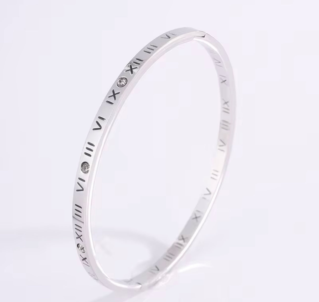 Slim Numeral Cuff Bracelet - Silver