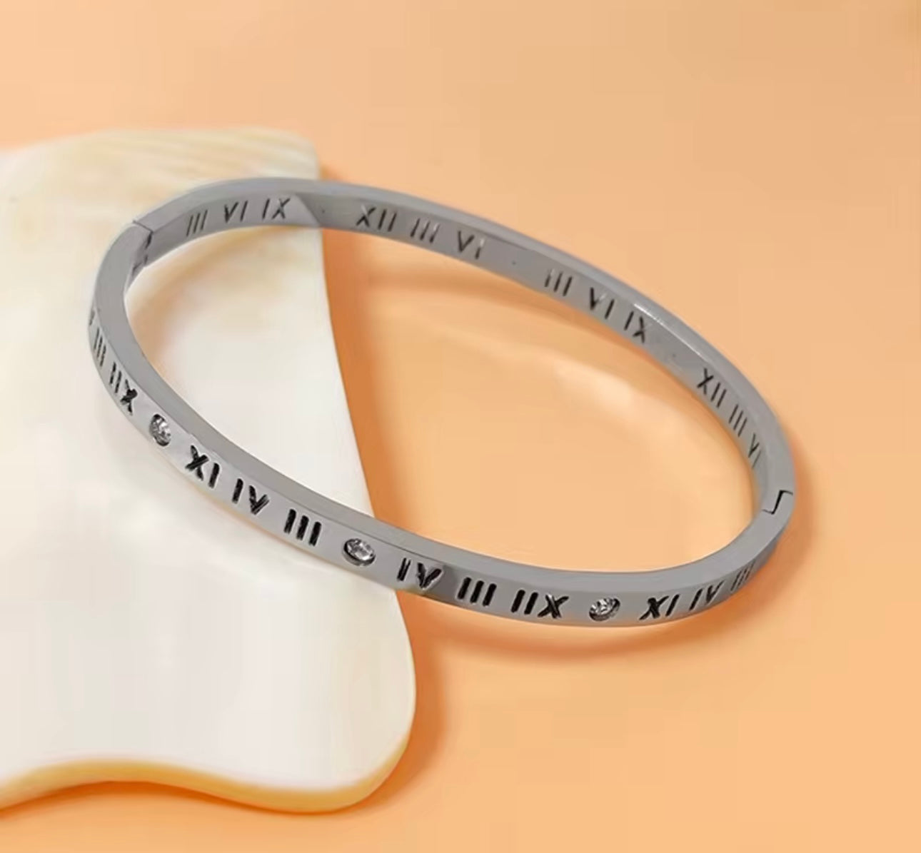 Slim Numeral Cuff Bracelet - Silver