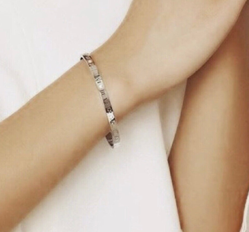 Numeral Cuff Bracelet - Silver