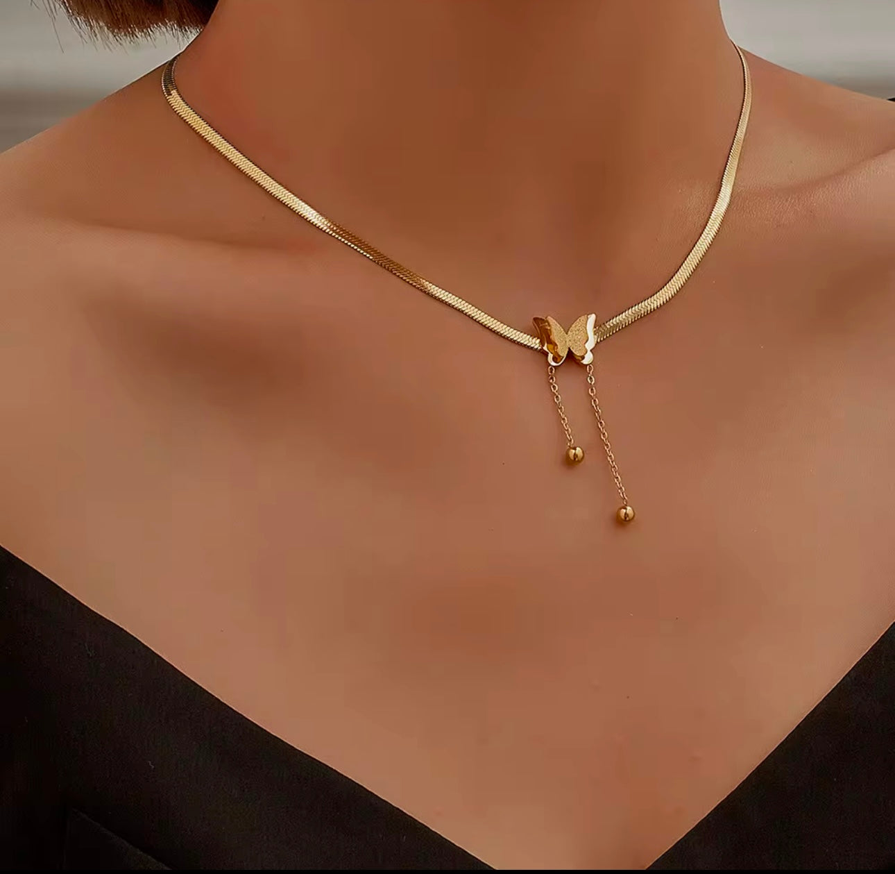 Elegant Tassel Butterfly Necklace