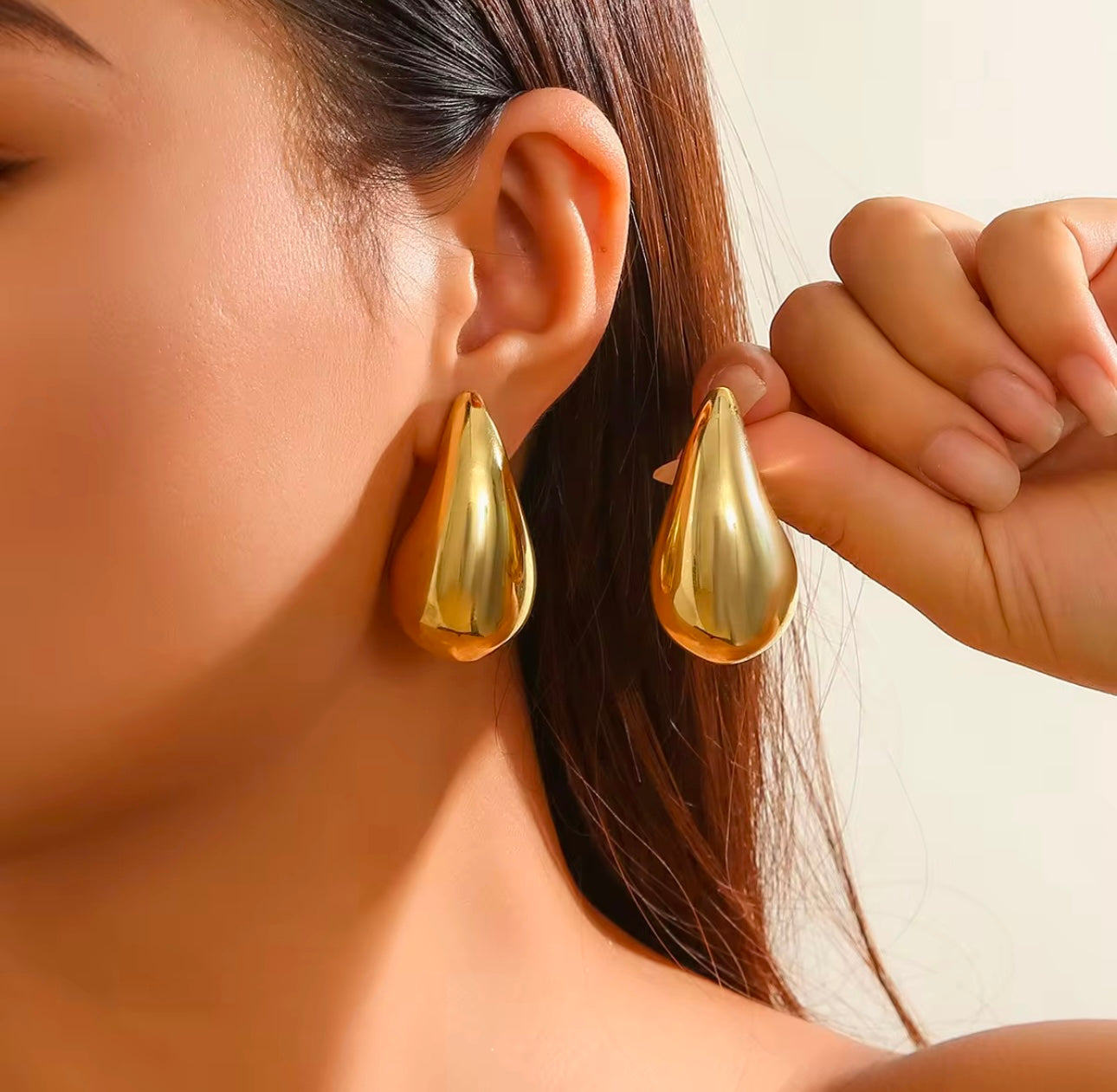Teardrop Chunky Dome Earrings