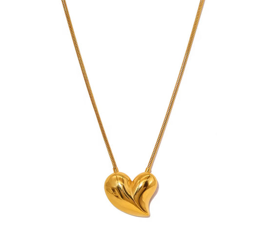 Gold Heart Pendant Necklace