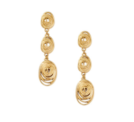 Gold Geometric Drop Earrings
